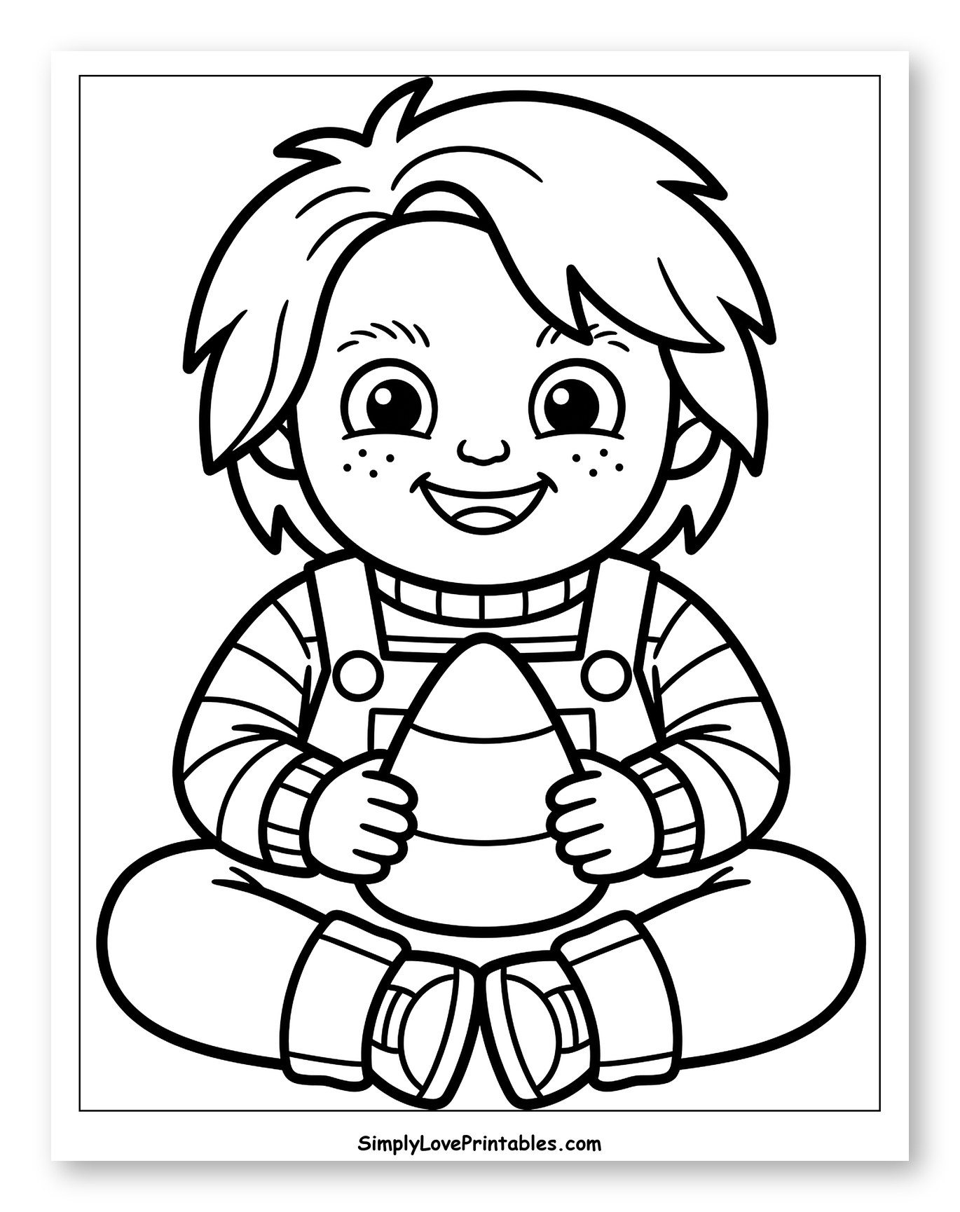 Smiling Chucky Doll Holding Candy Corn