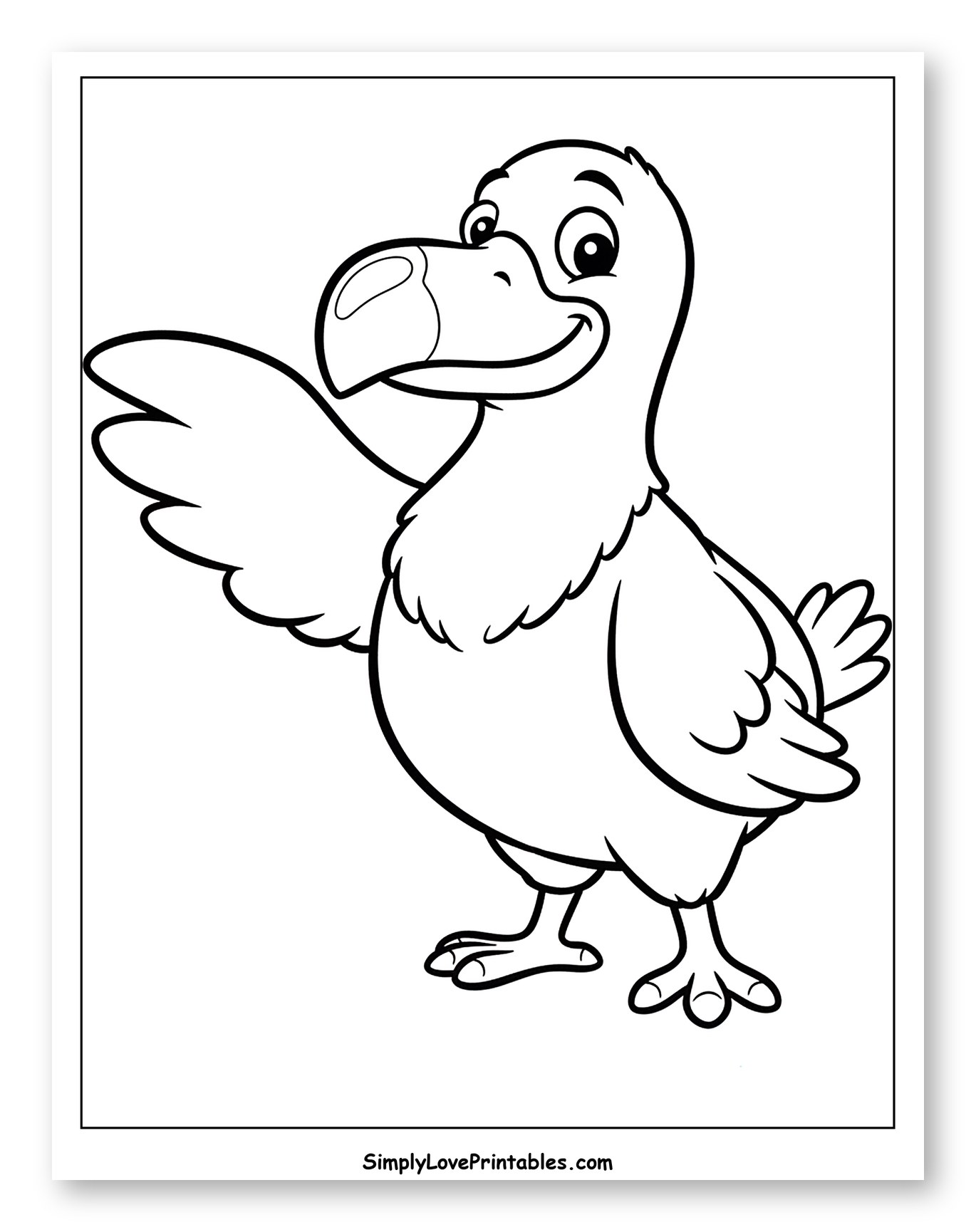 Smiling Dodo Bird Waving Hello