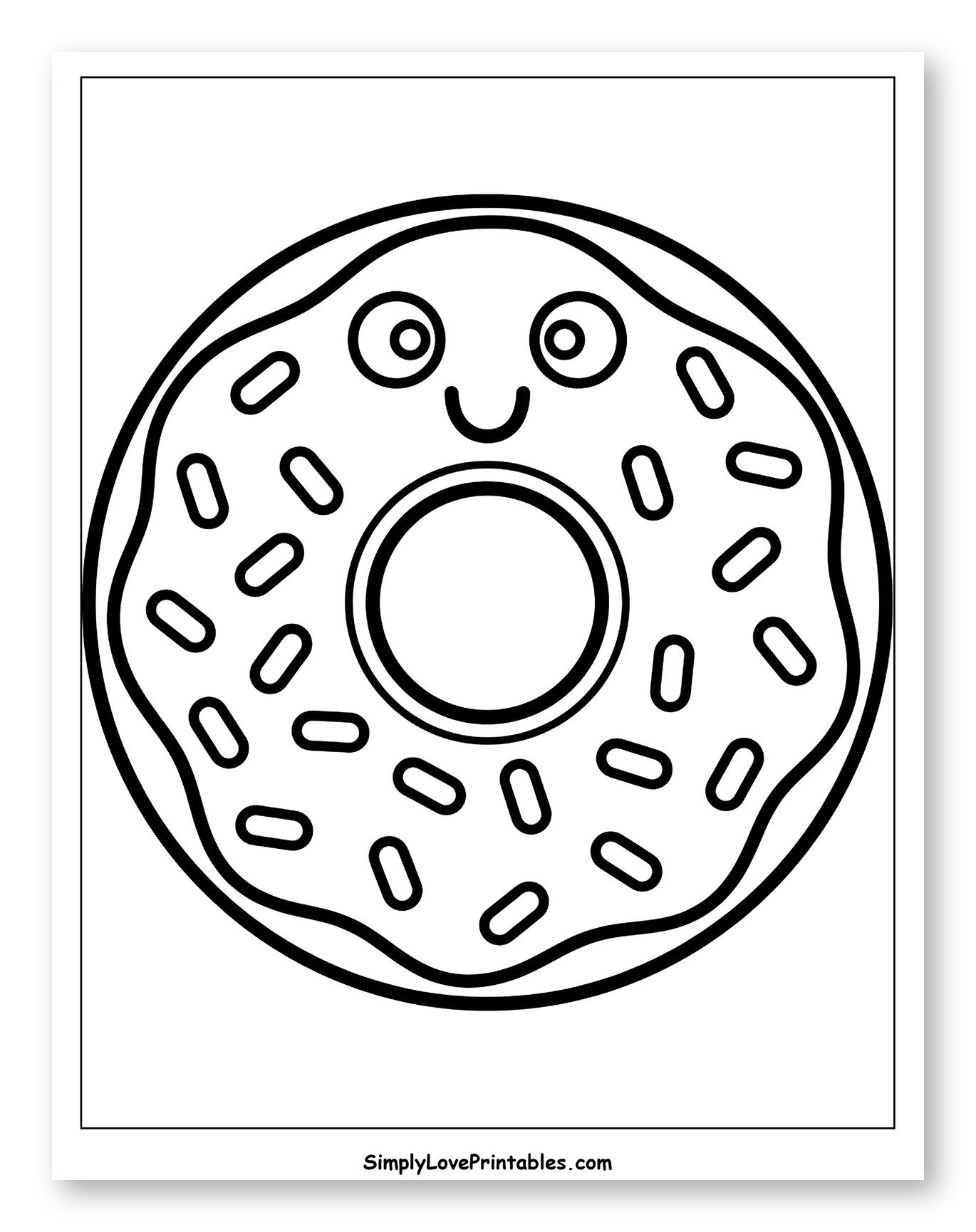 Smiling Donut with Icing and Sprinkles