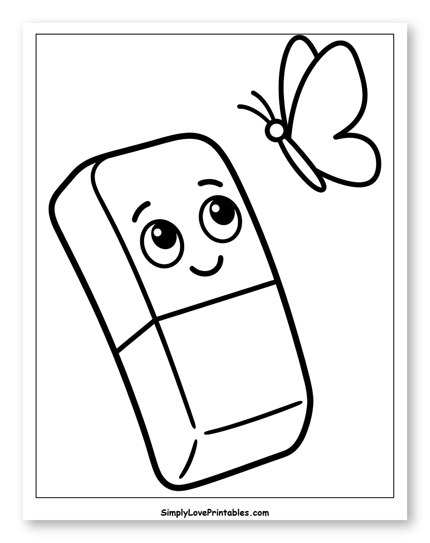 Smiling Eraser Watching a Butterfly