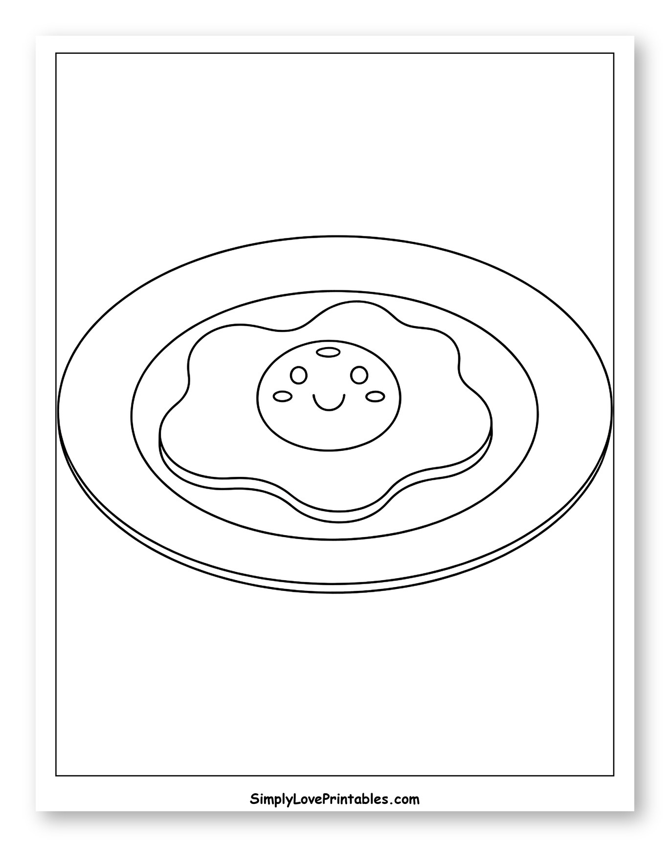 Smiling Fried Egg on a Plate