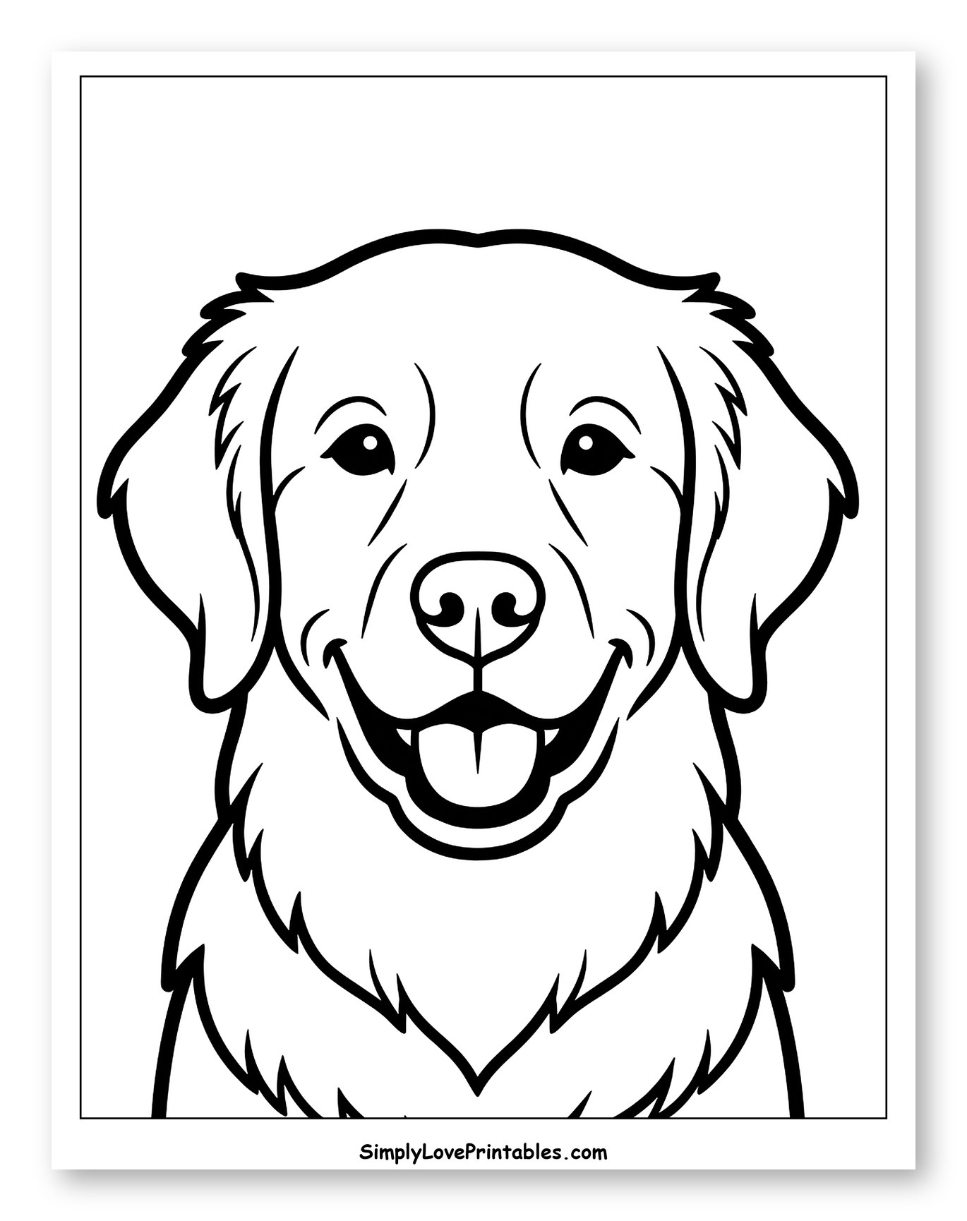 Smiling Golden Retriever Dog Head