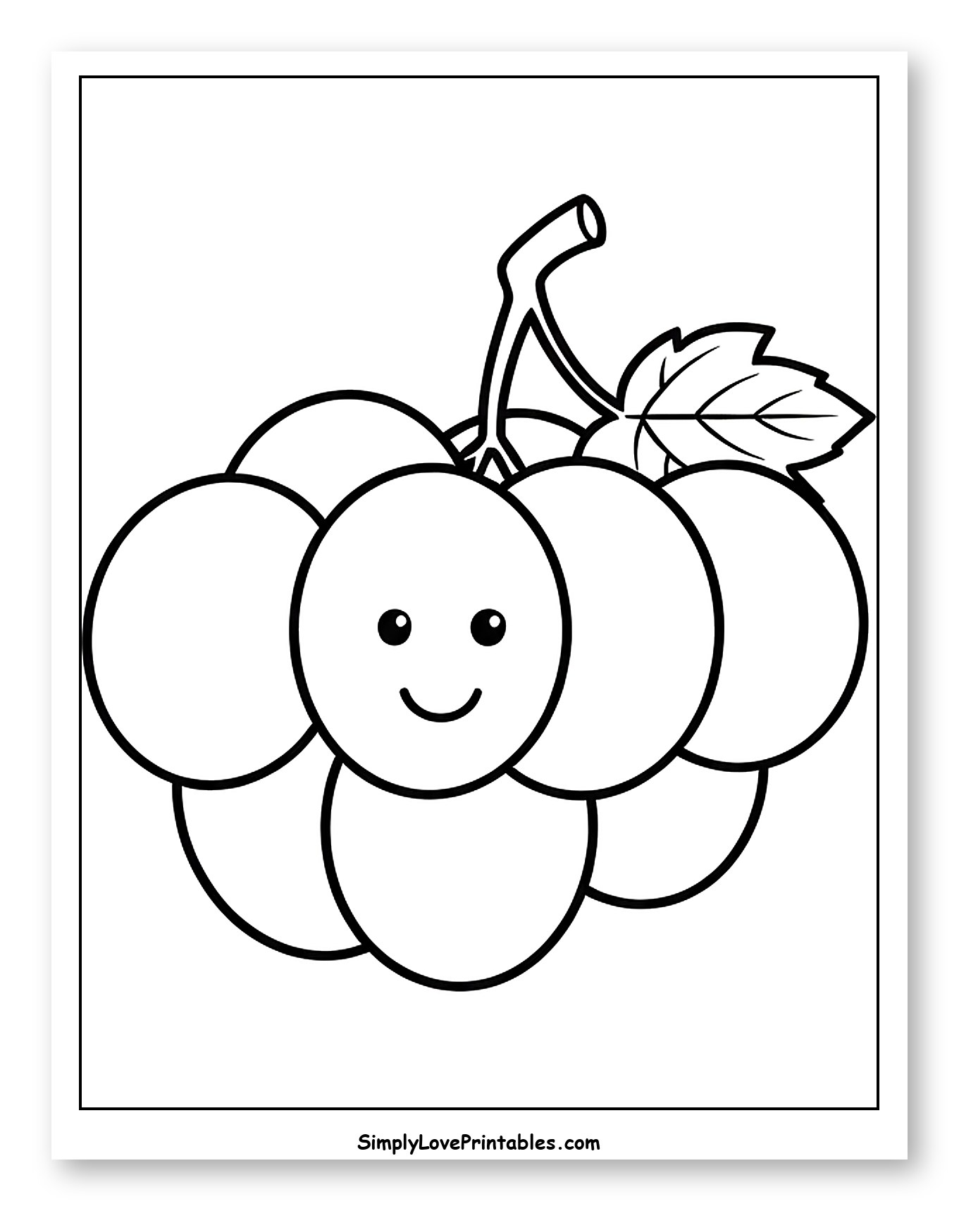 Smiling Grape Bunch with Leaf