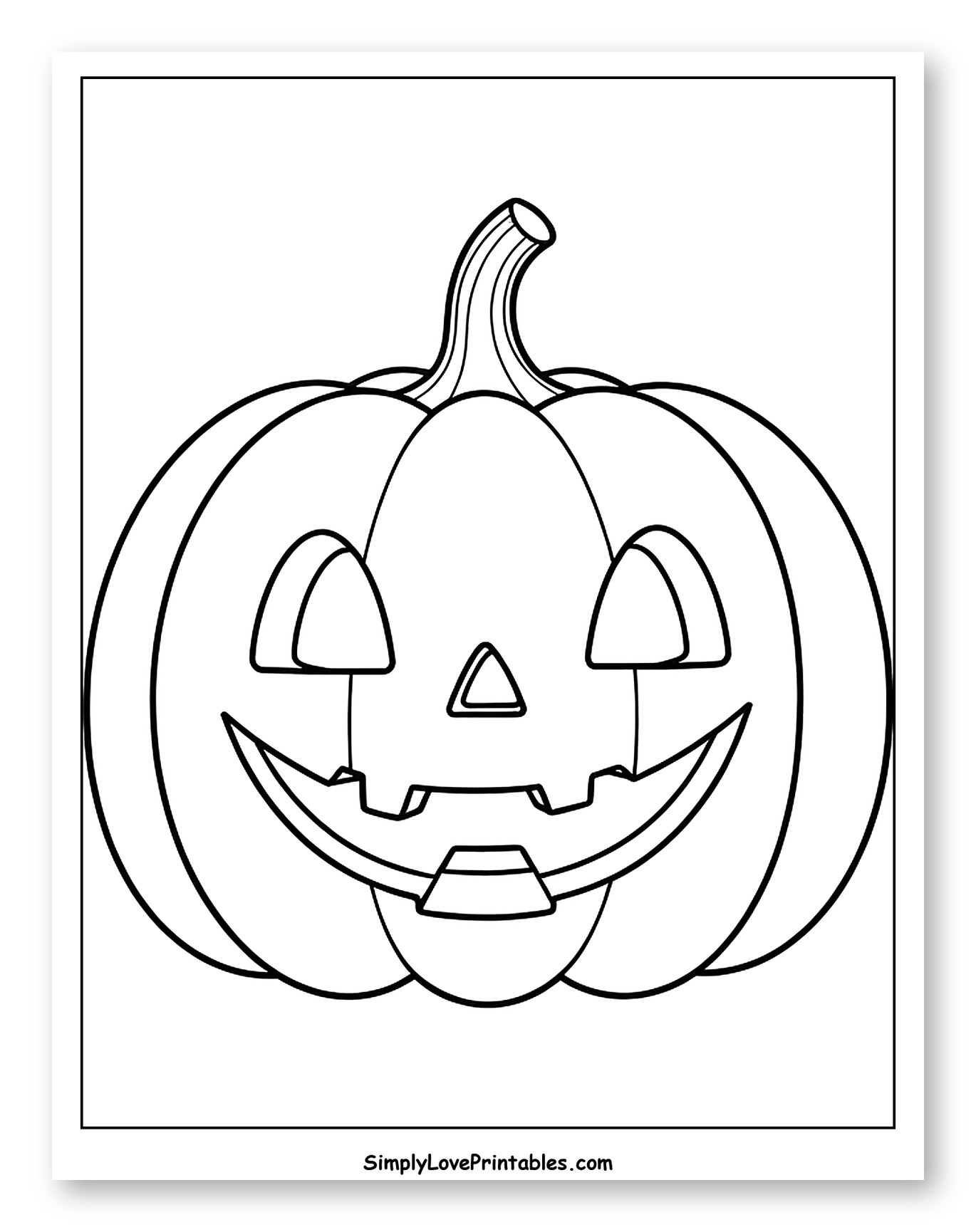 Smiling Jack-o'-Lantern with Triangle Nose