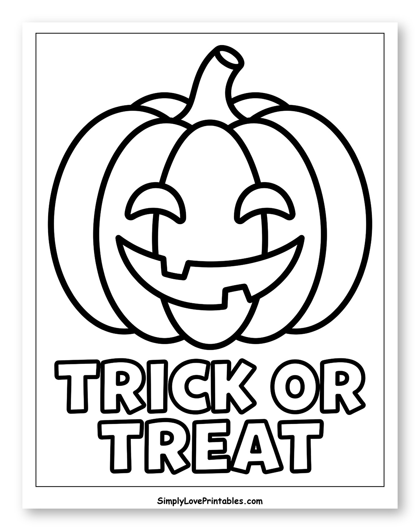 Smiling Jack-o'-Lantern with Trick or Treat