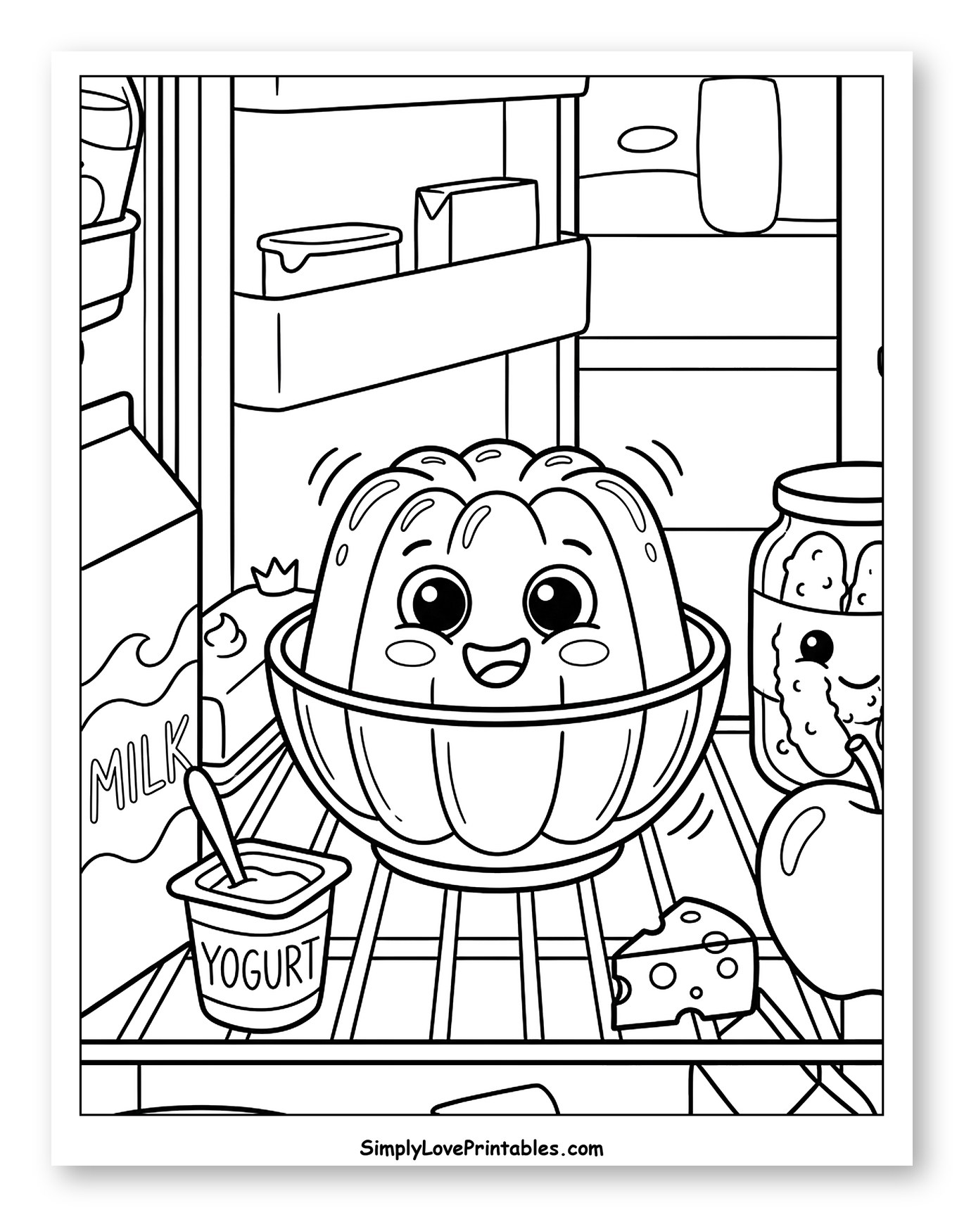 Smiling Jello and Friends in Refrigerator