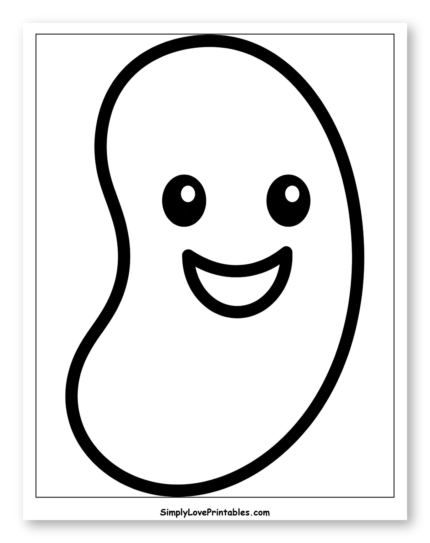 Smiling Jelly Bean Character
