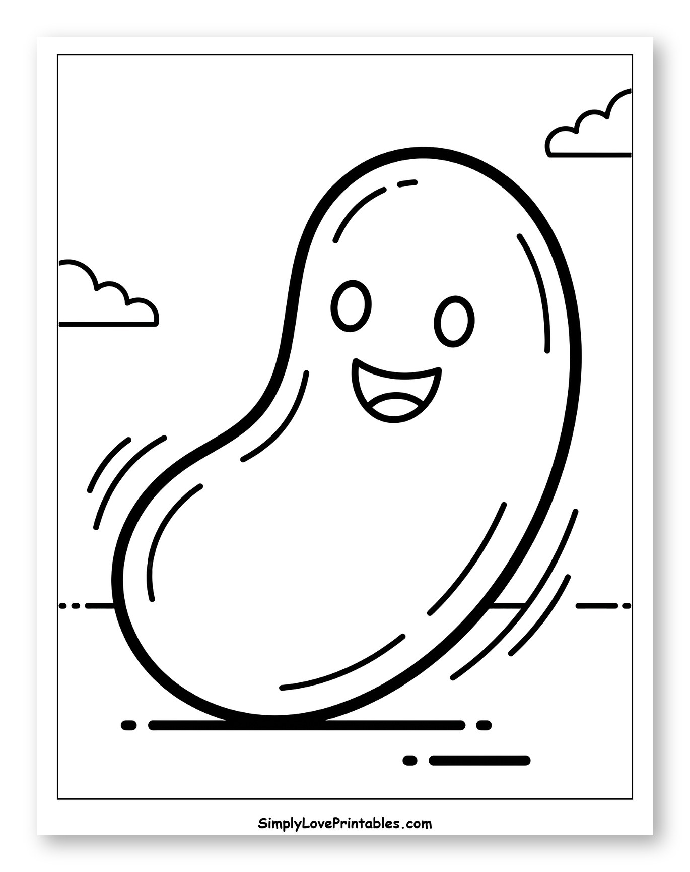 Smiling Jelly Bean in a Simple Scene