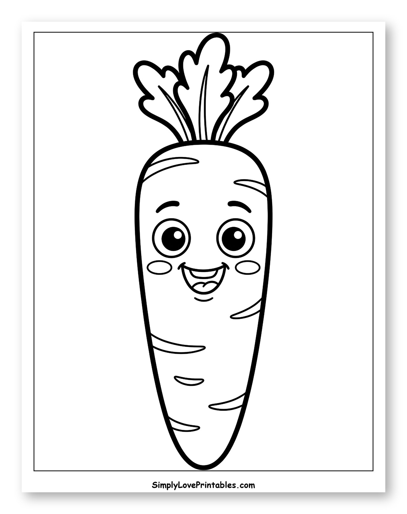 Smiling Kawaii Carrot Drawing
