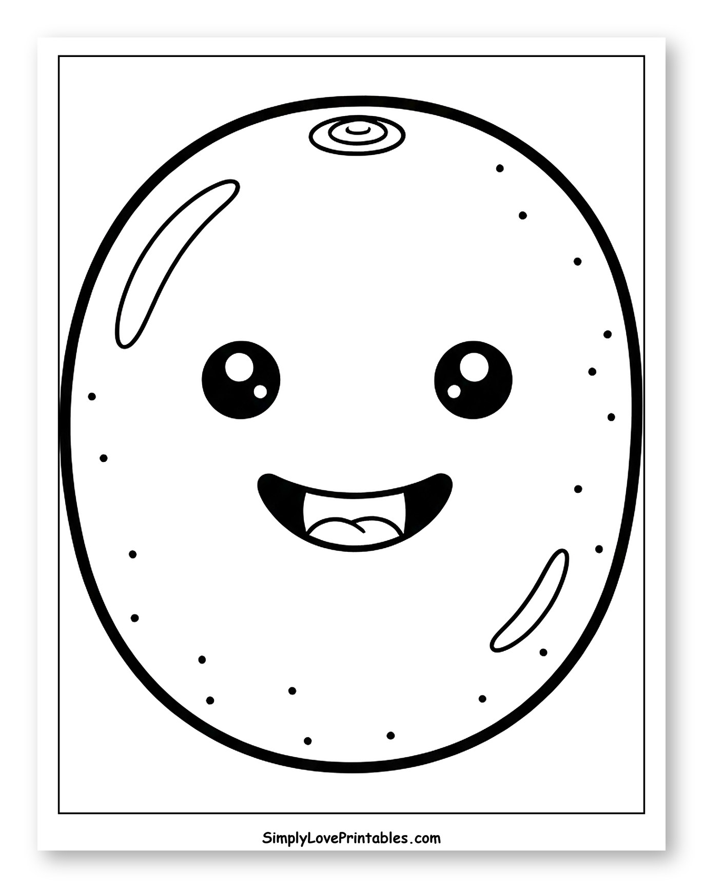 Smiling Kawaii Kiwi Fruit
