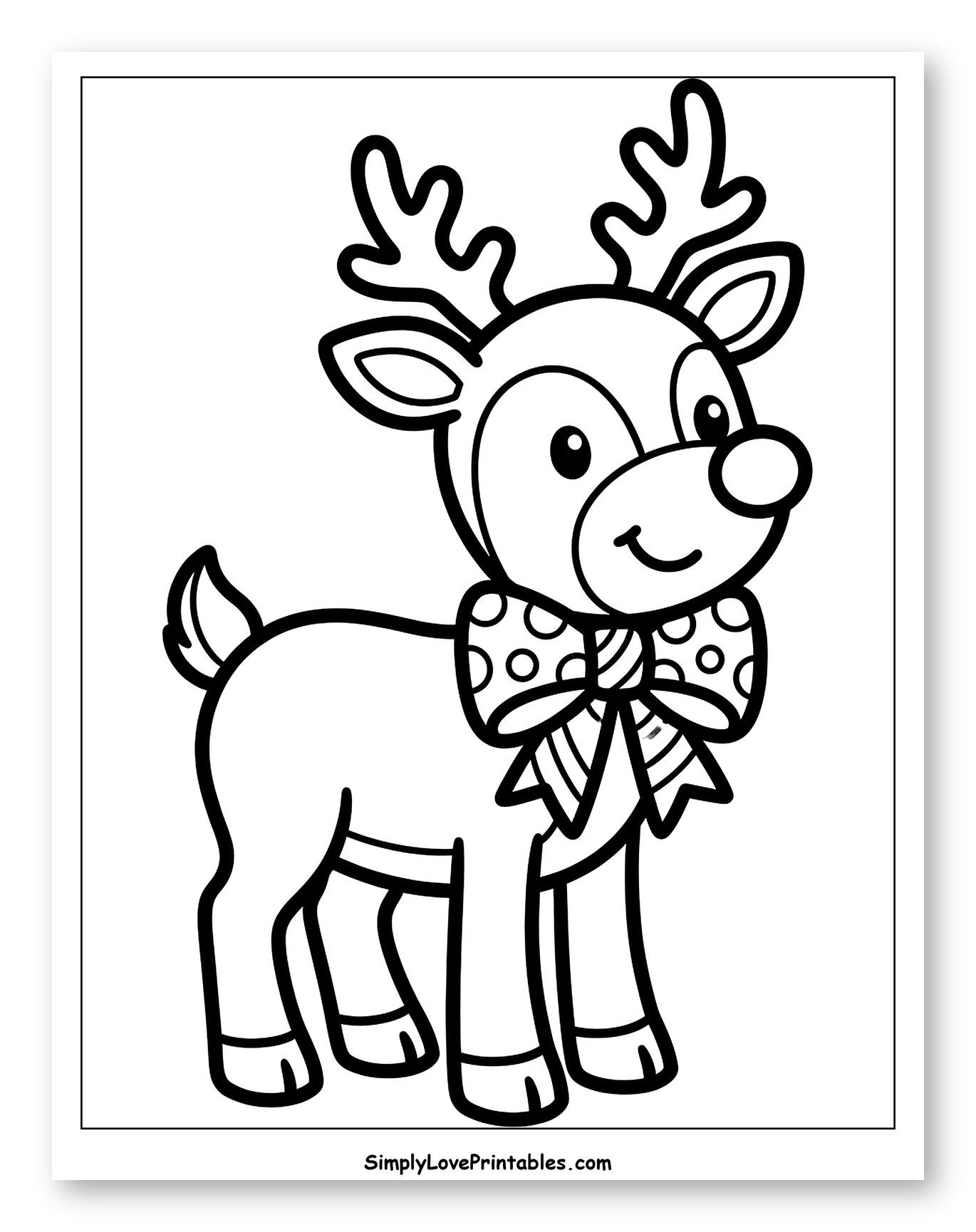 Smiling Little Reindeer with a Festive Bow Tie
