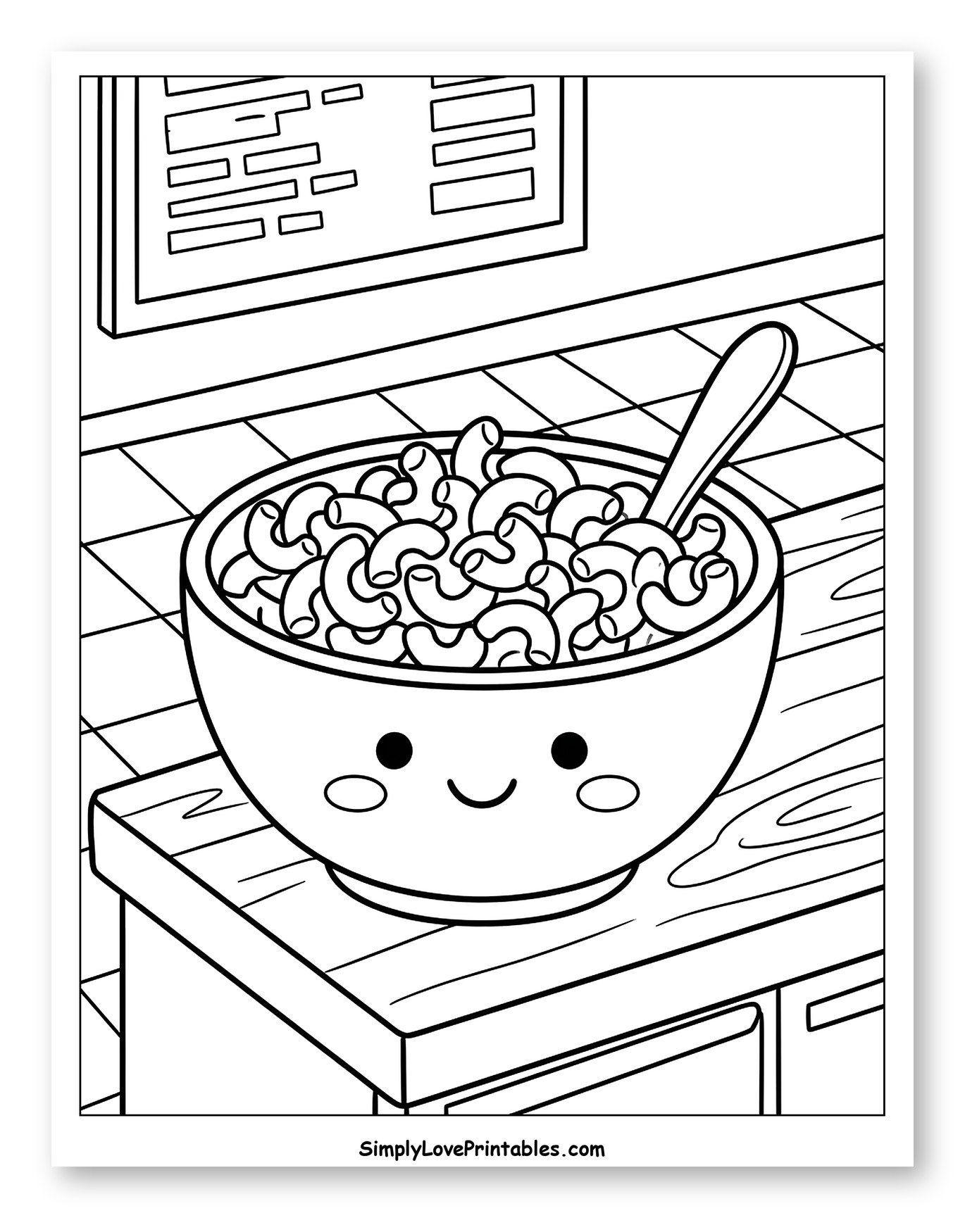 Smiling Macaroni and Cheese with Spoon