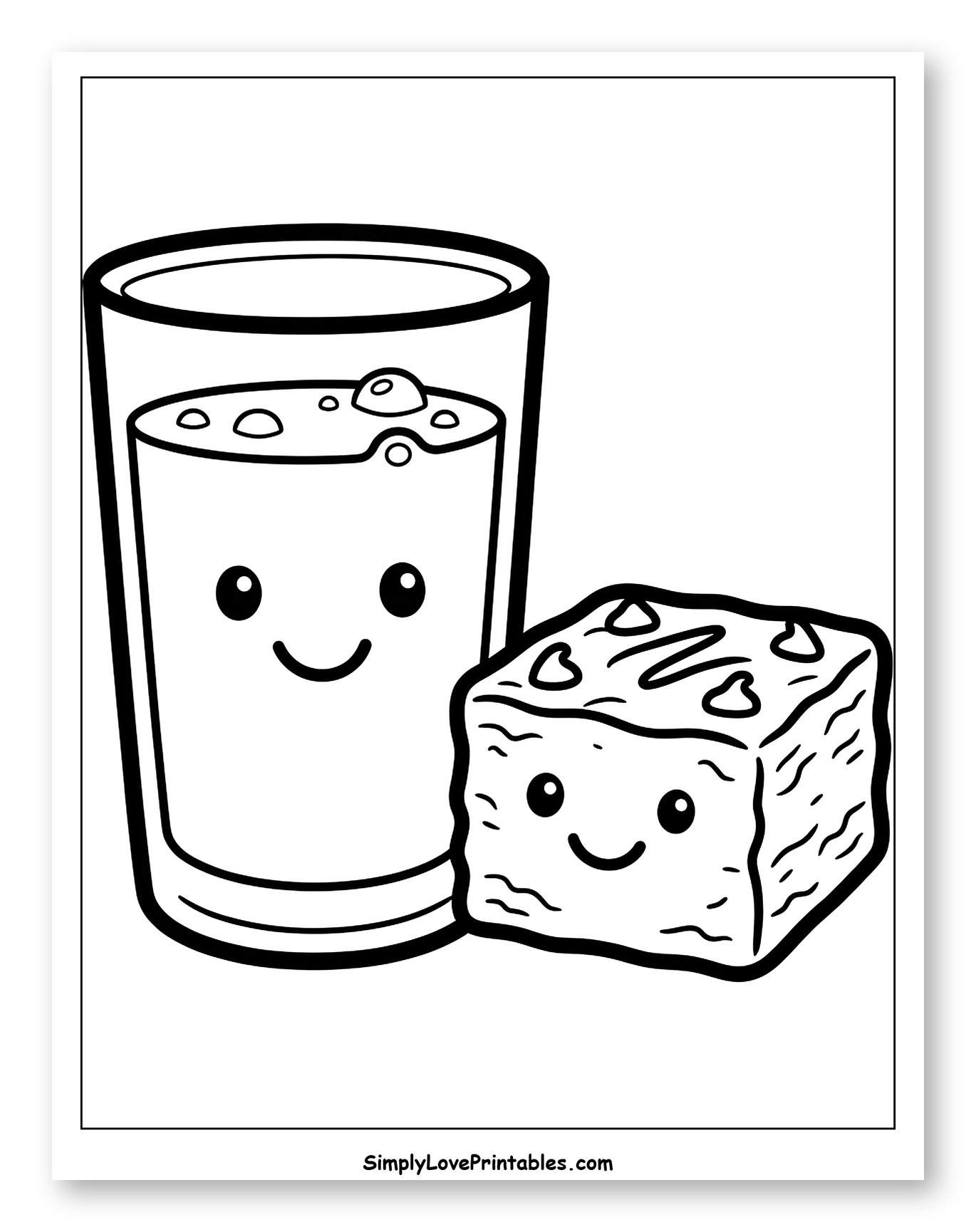 Smiling Milk and Brownie Duo