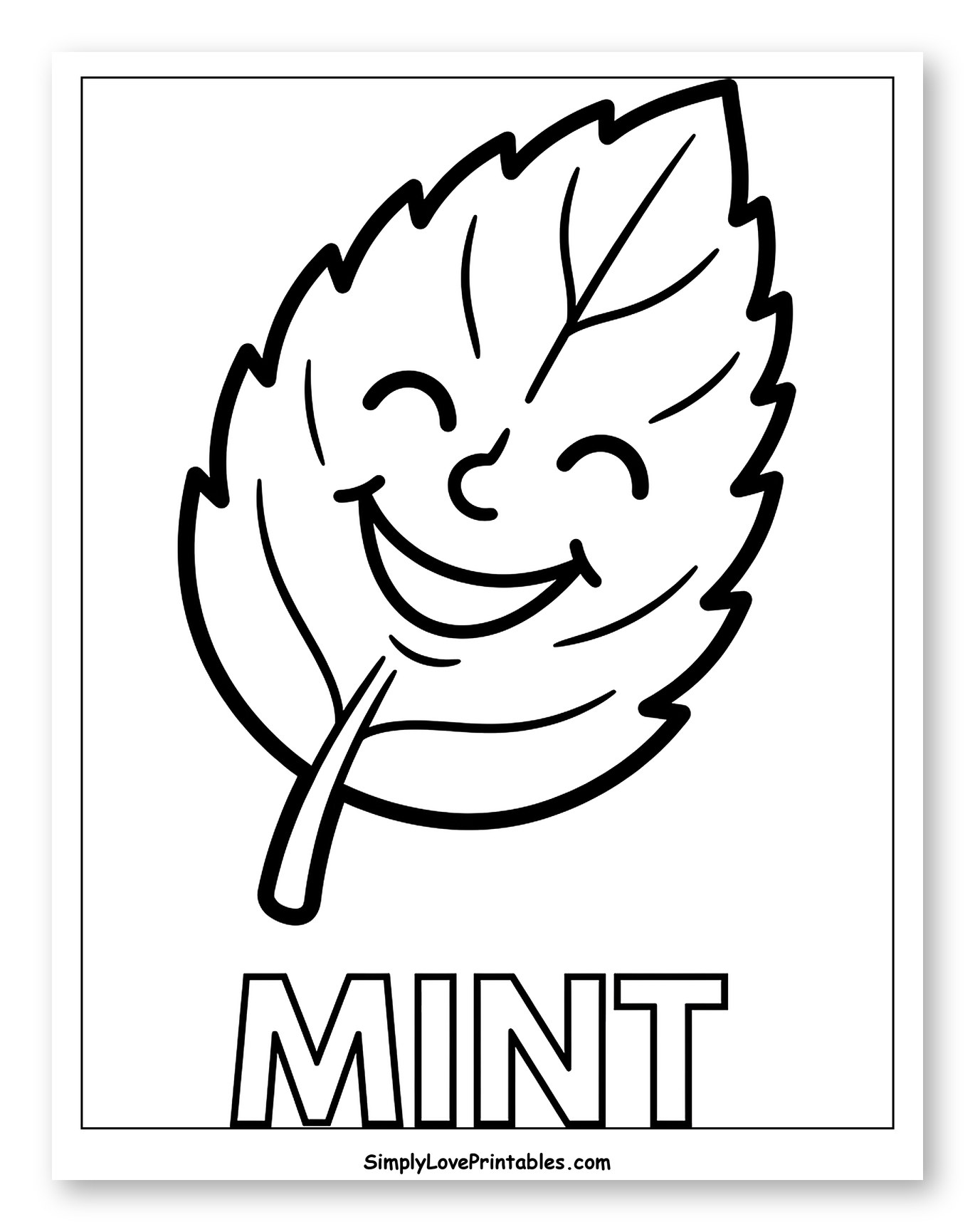 Smiling Mint Leaf with MINT Text