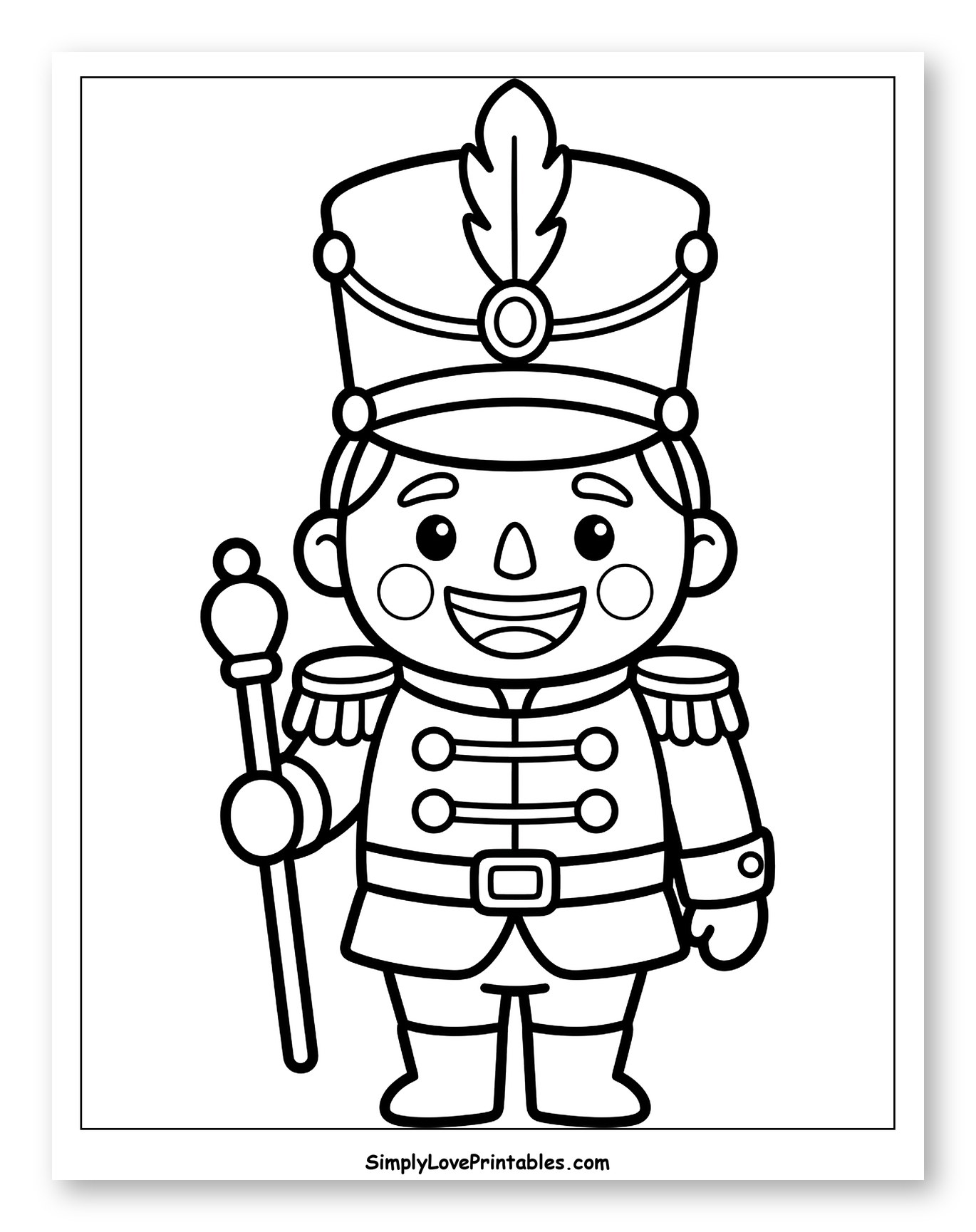 Smiling Nutcracker Soldier Holding a Scepter
