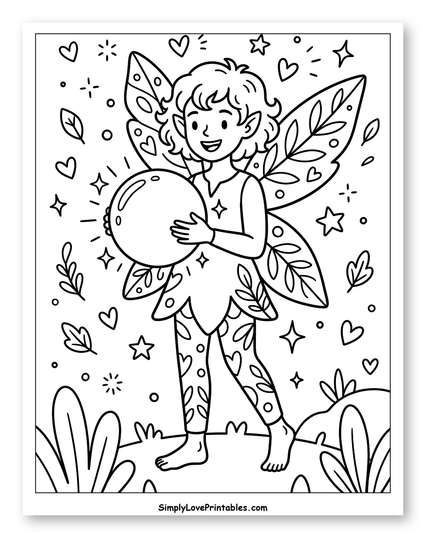 Smiling Pixie Holding a Magic Orb