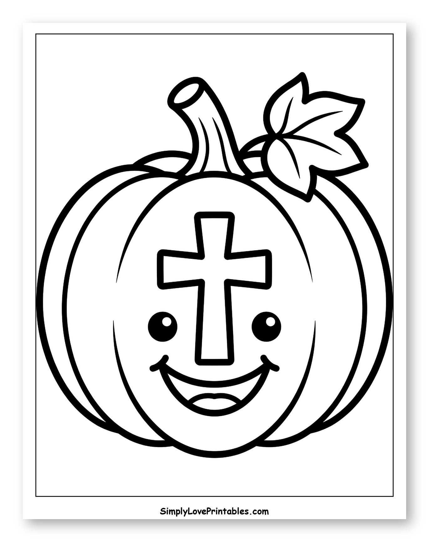 Smiling Pumpkin with a Cross