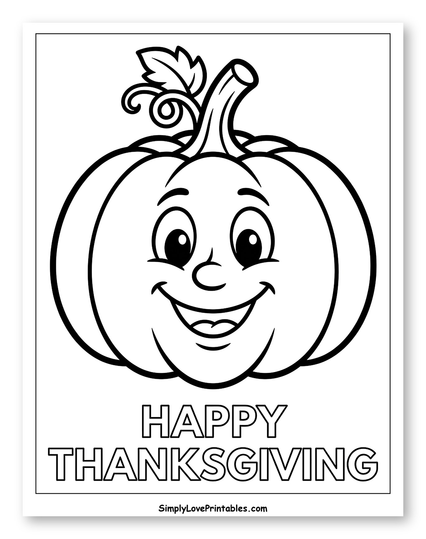 Smiling Pumpkin with Happy Thanksgiving Message