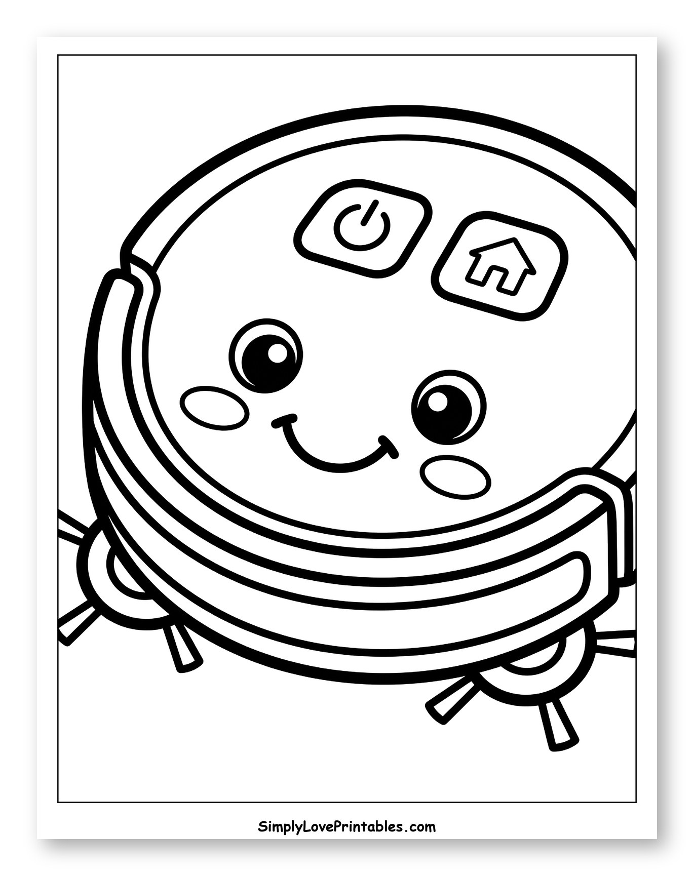 Smiling Robot Vacuum with Control Buttons