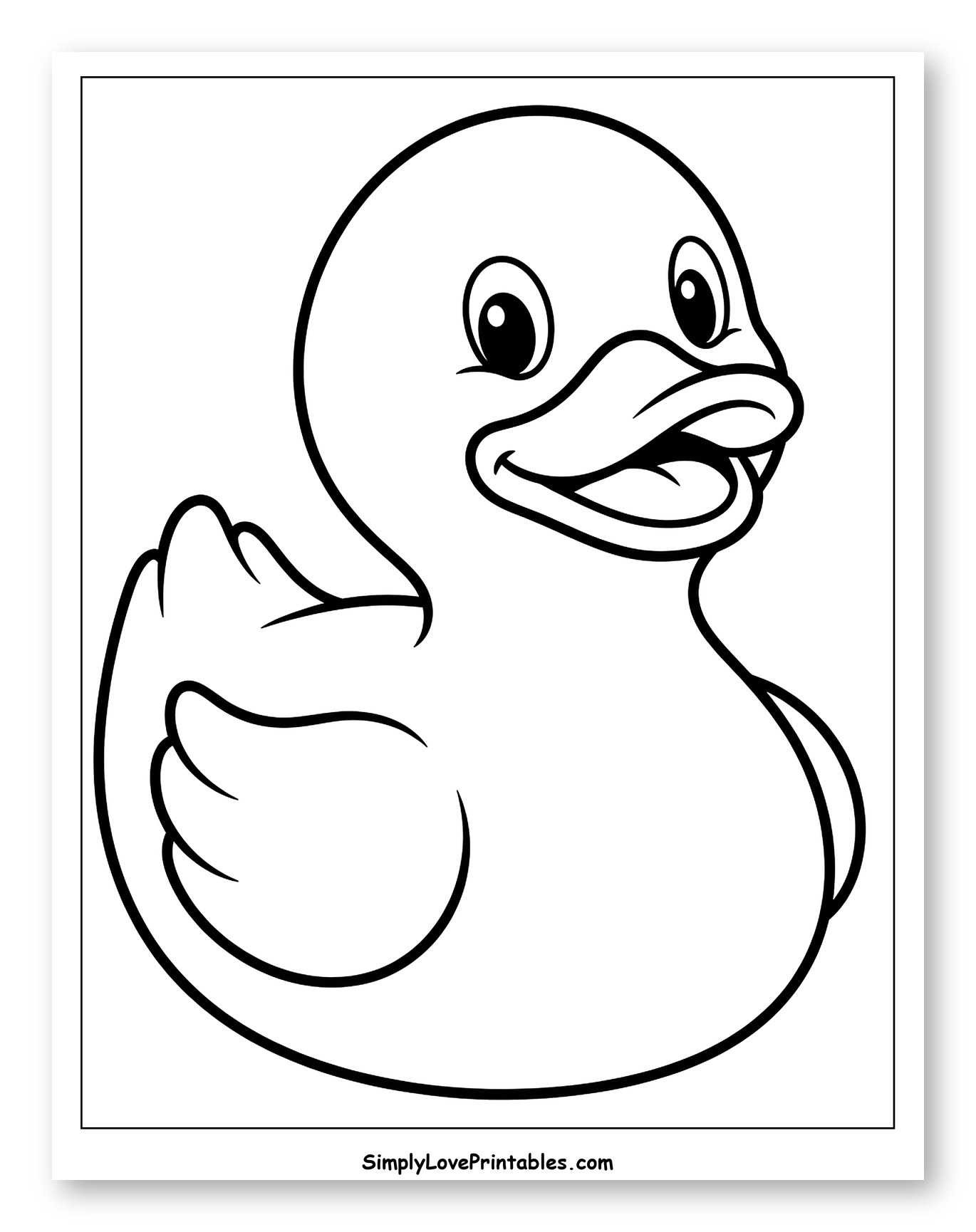 Smiling Rubber Duck Outline