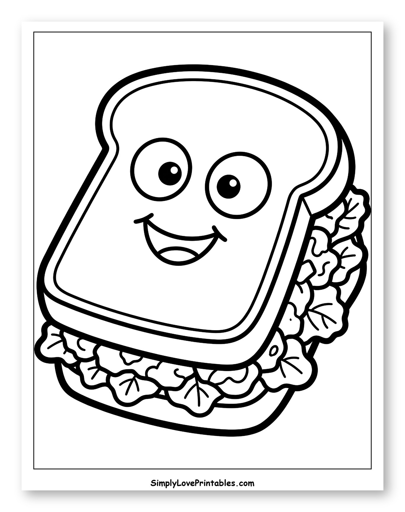 Smiling Sandwich with Lettuce Filling