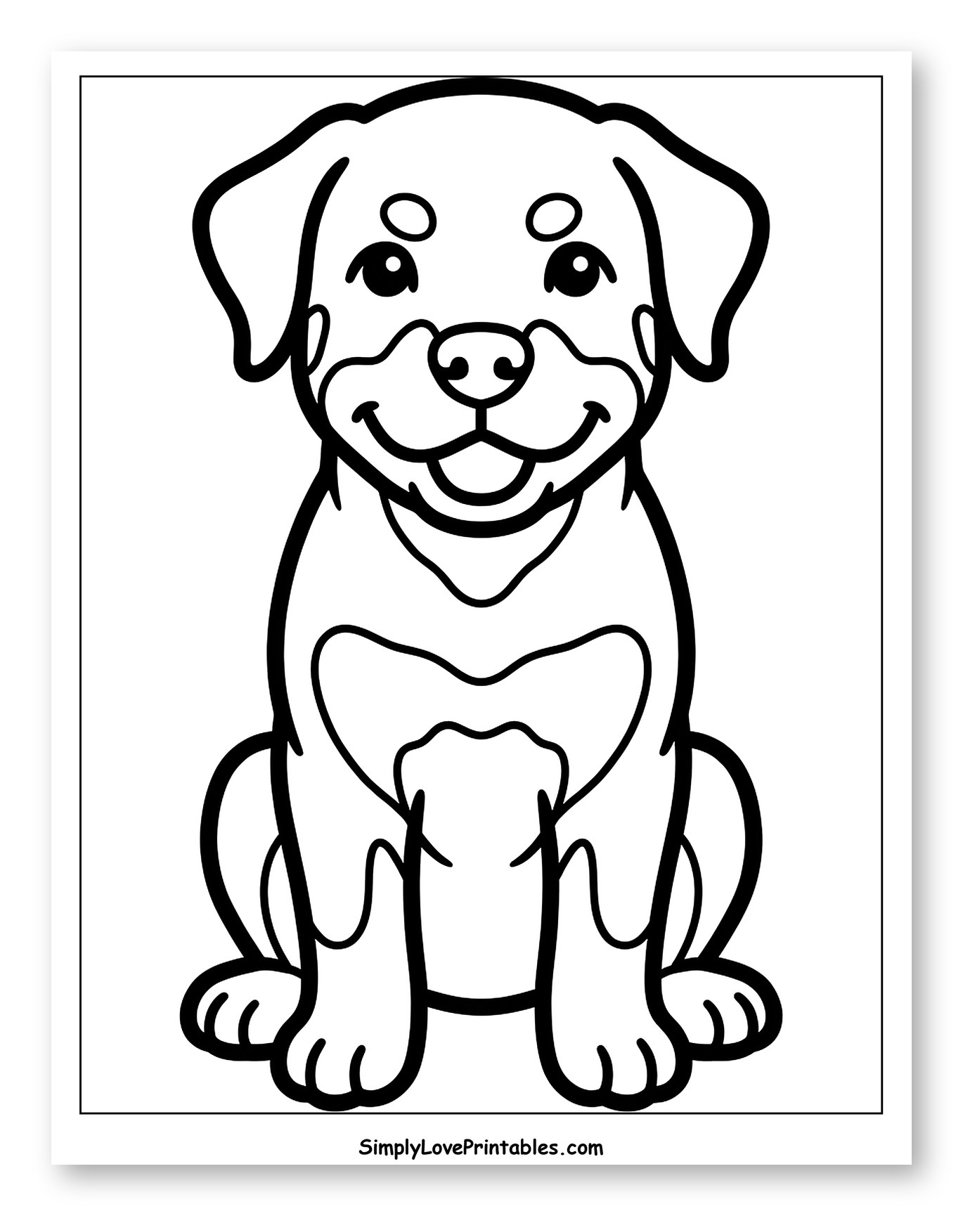 Smiling Sitting Rottweiler Puppy