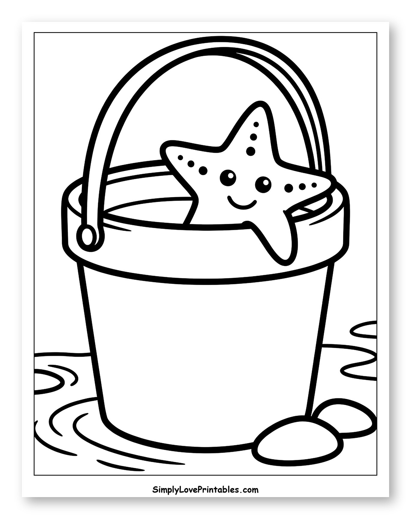 Smiling Starfish in a Beach Bucket