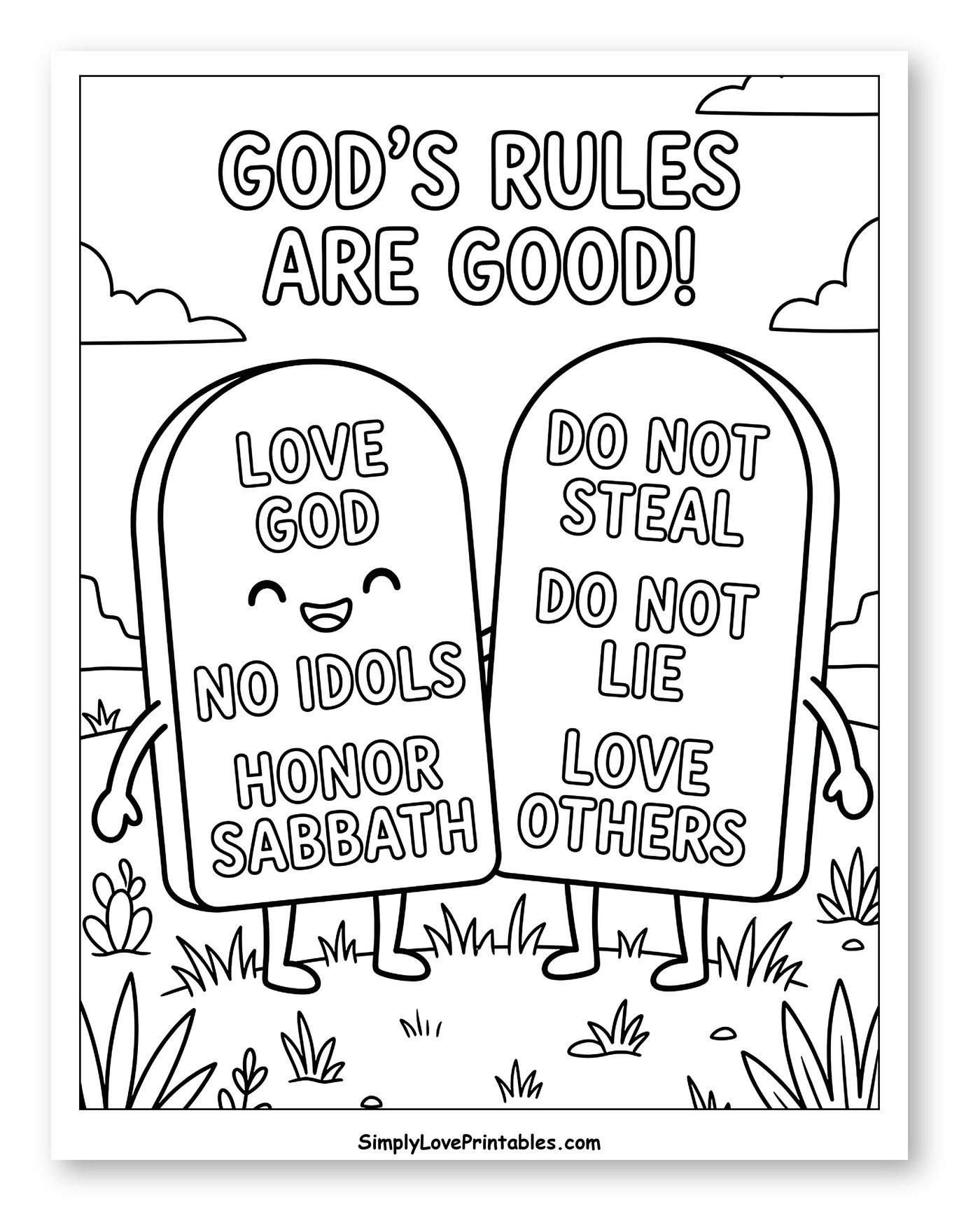 Smiling Stone Tablets with Message