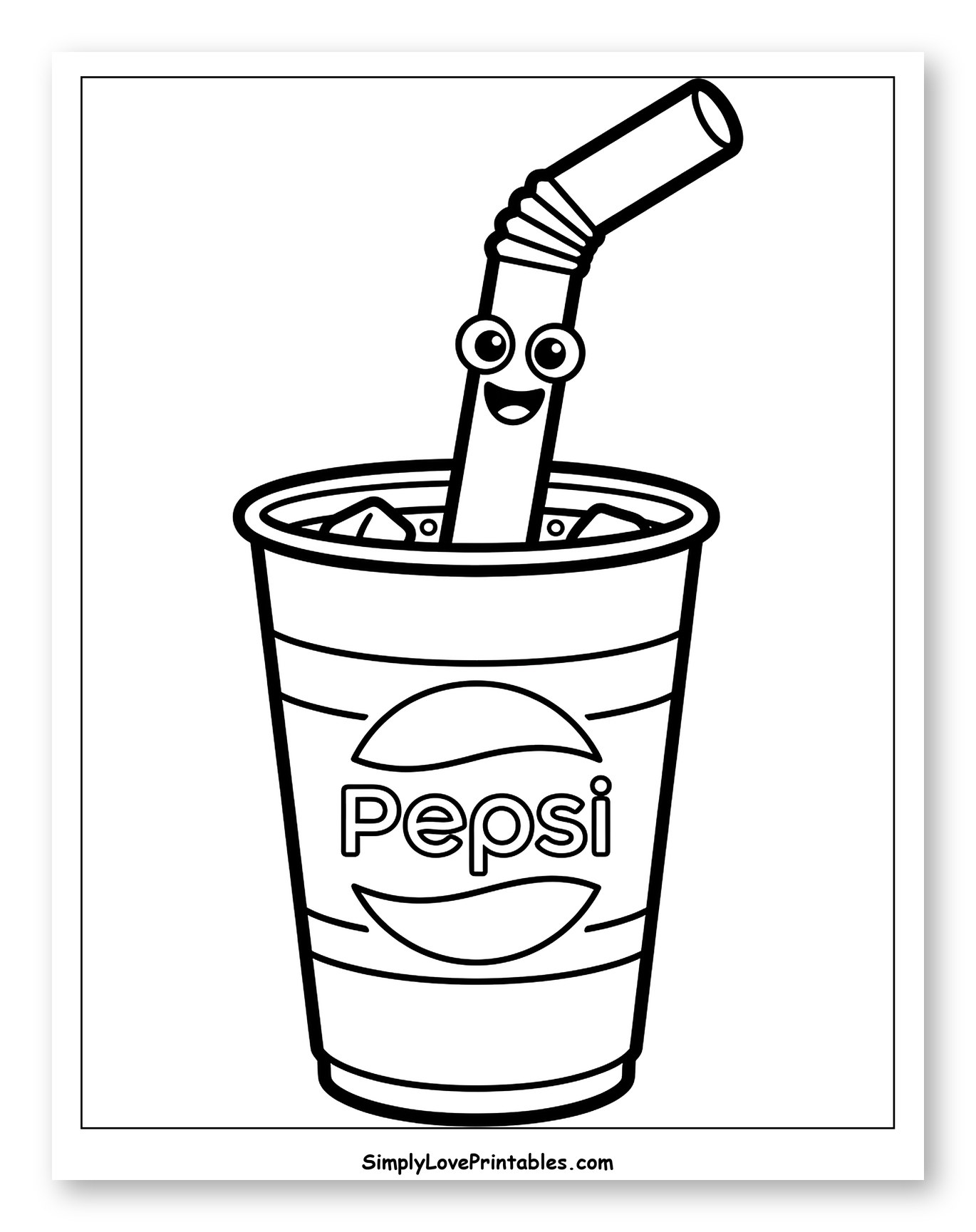 Smiling Straw Character in a Pepsi Cup