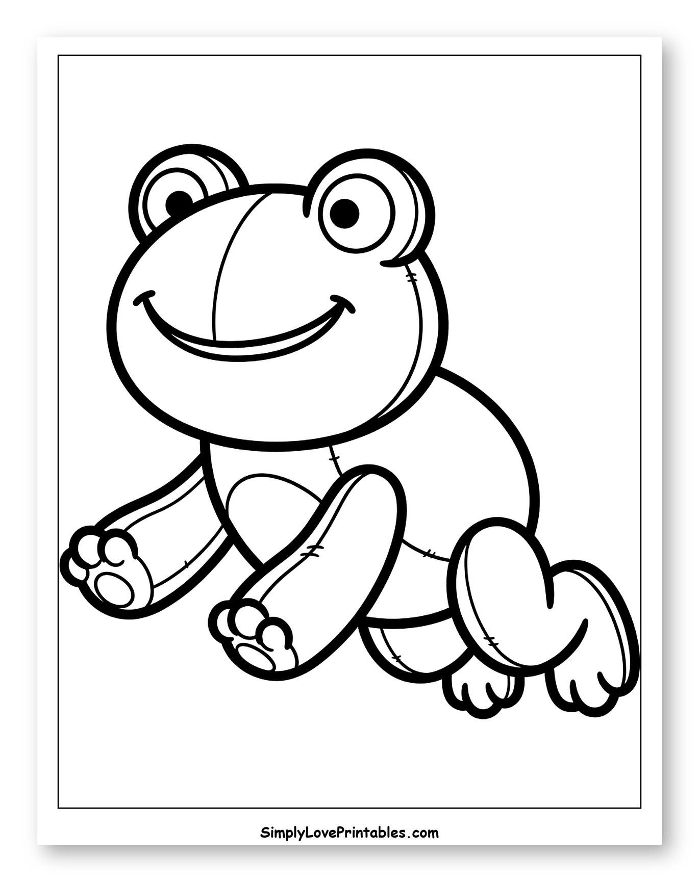 Smiling Stuffed Frog Toy