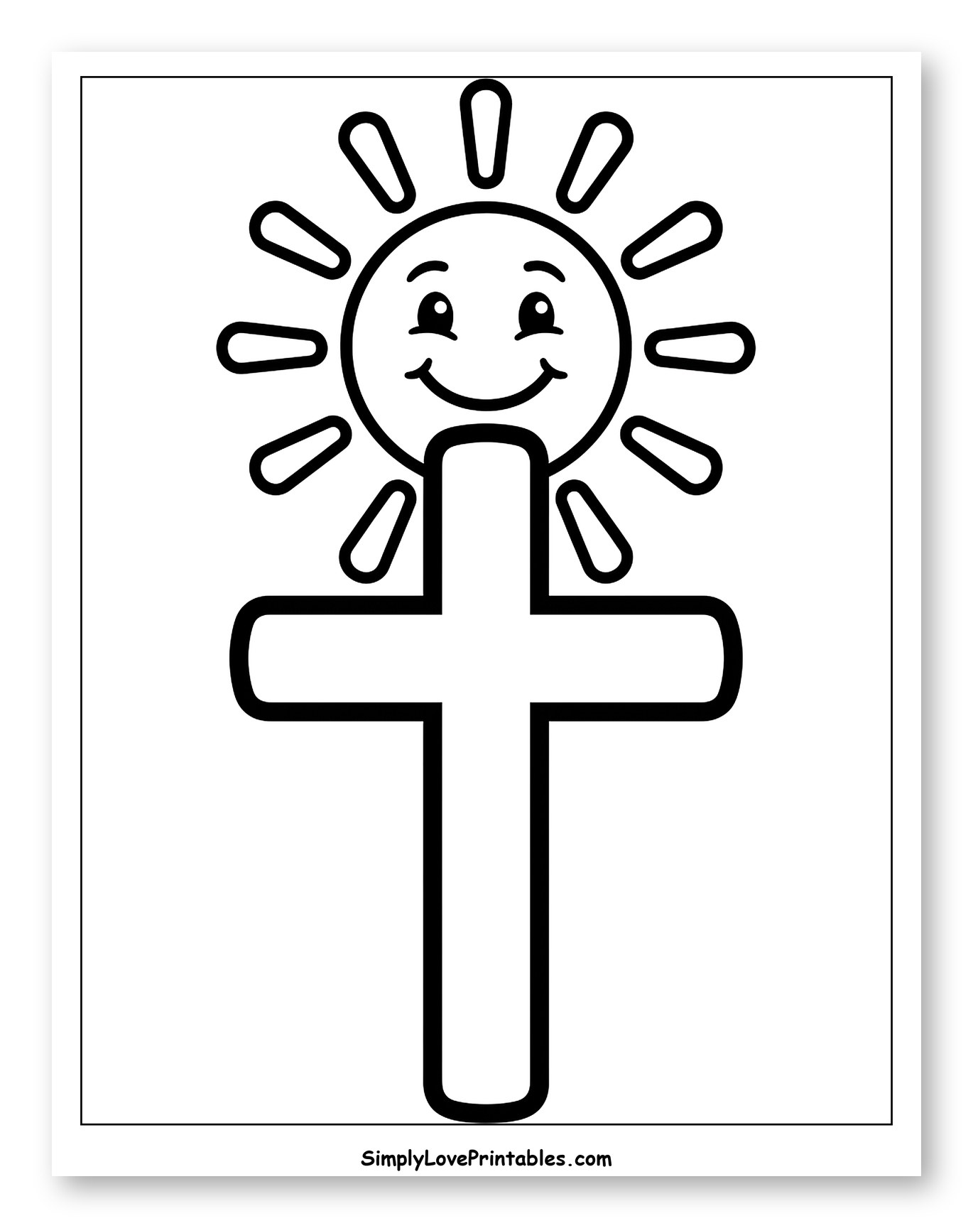 Smiling Sun on a Christian Cross