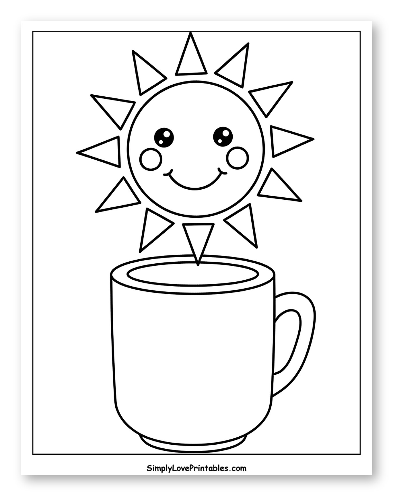 Smiling Sun Shining Over a Mug