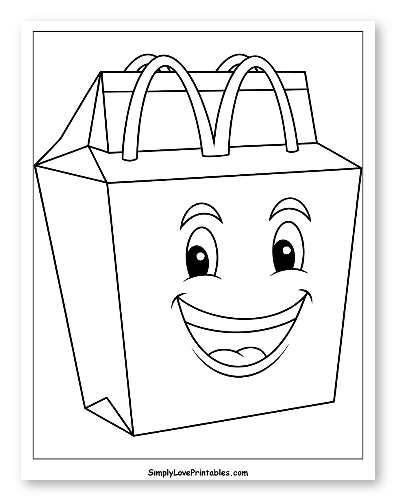 Smiling Takeout Bag with Arched Handles