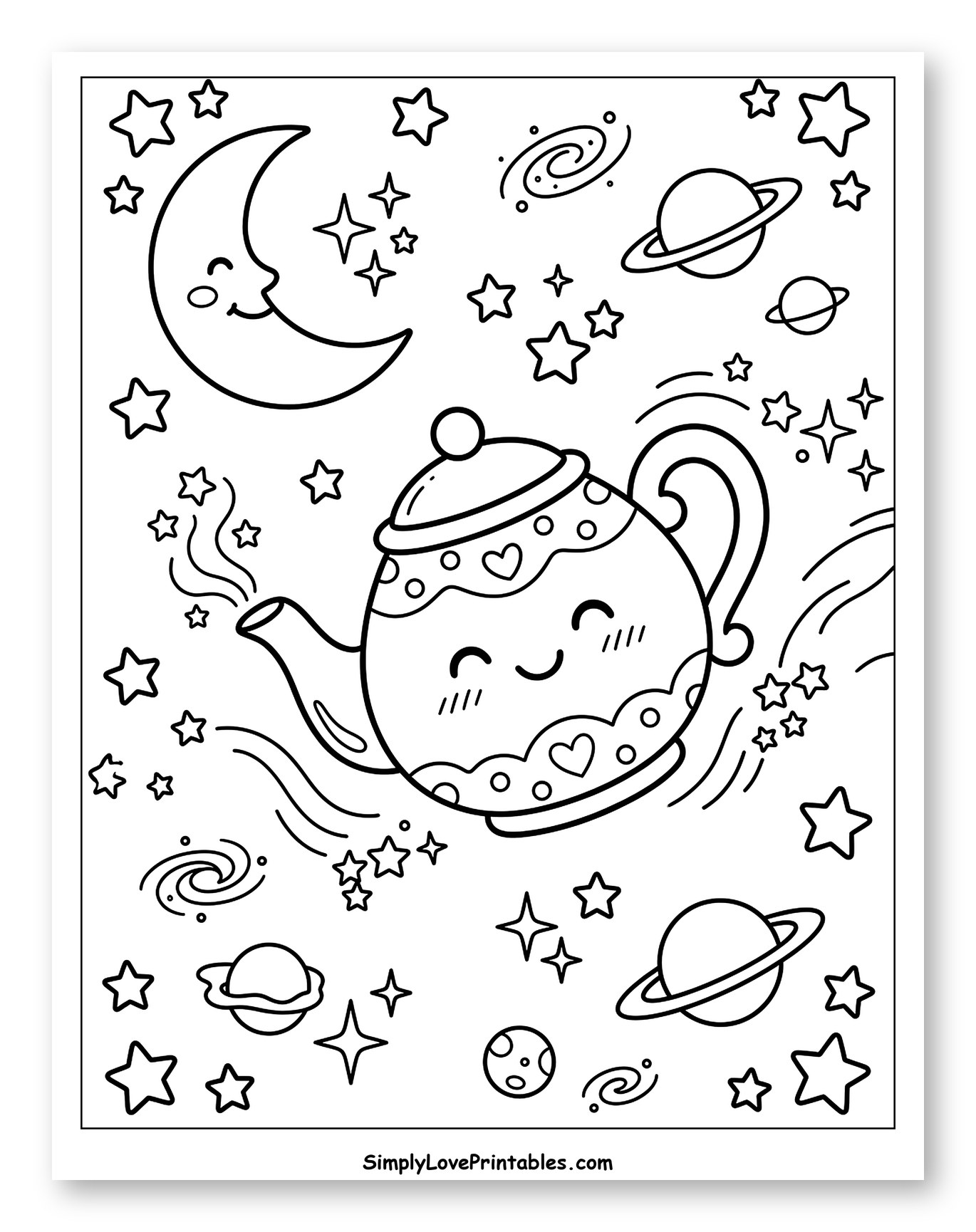Smiling Teapot Among Planets and Twinkling Stars