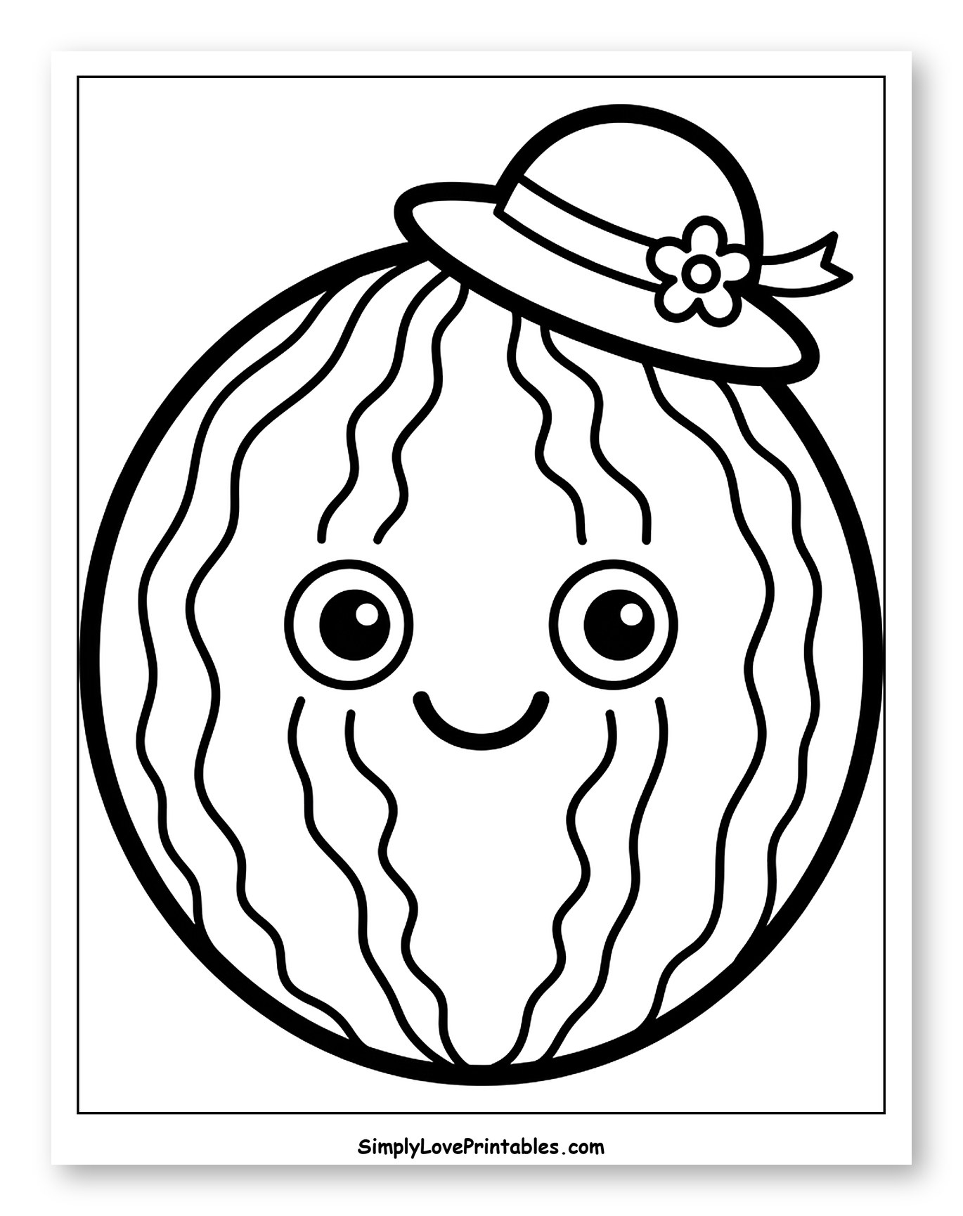 Smiling Watermelon with a Floral Hat