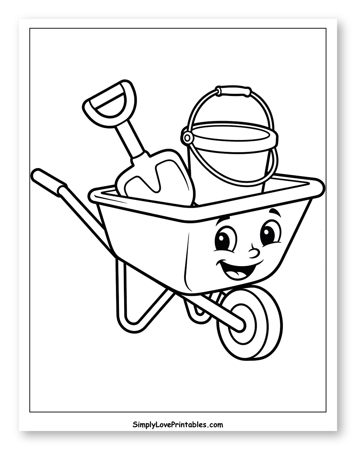 Smiling Wheelbarrow Carrying Sand Toys