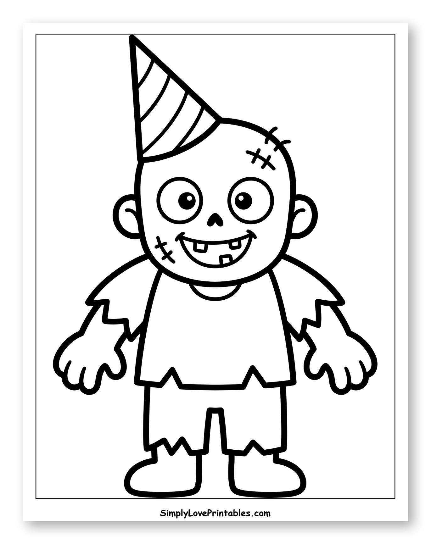 Smiling Zombie Wearing a Party Hat