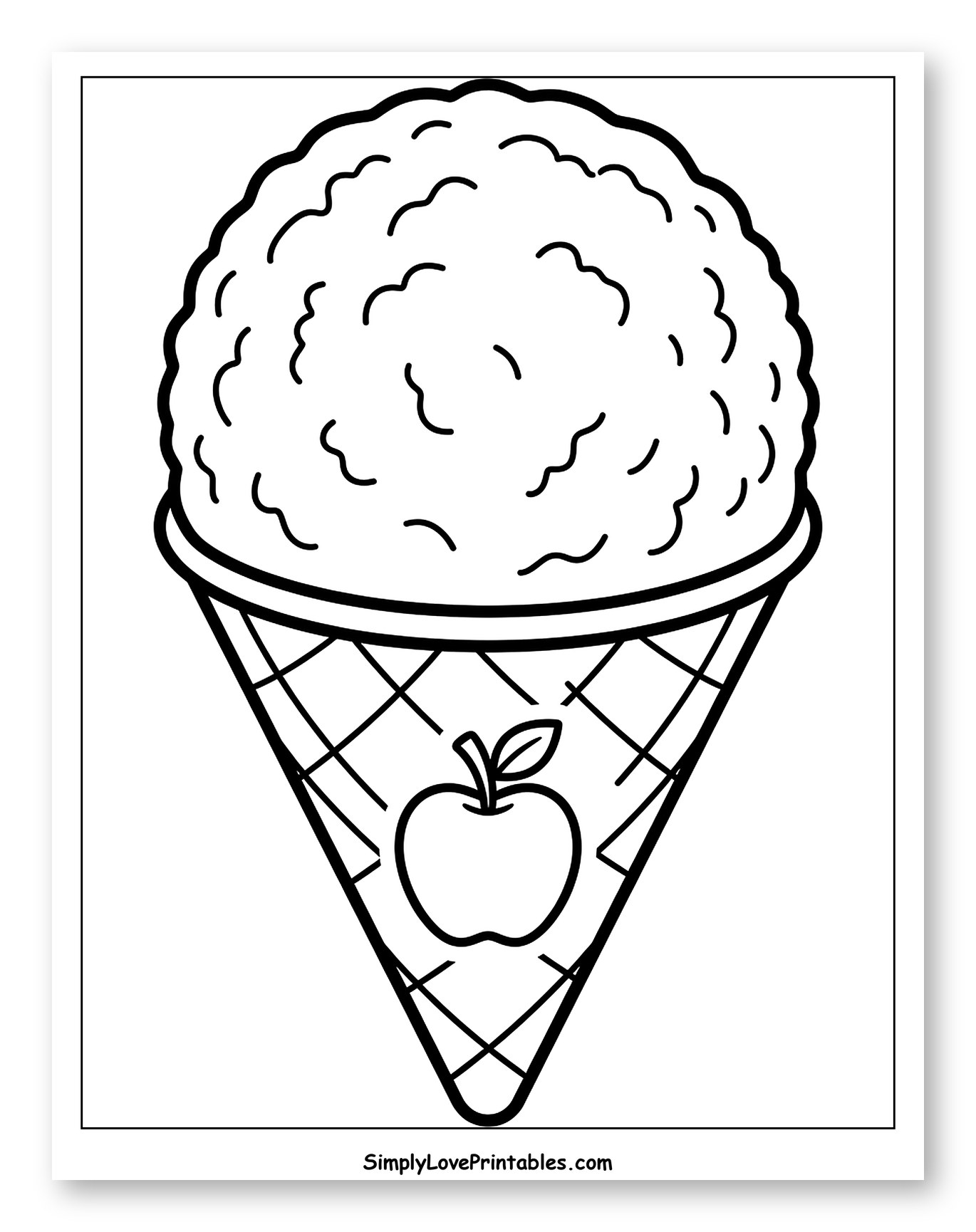 Snow Cone in Waffle Cone with Apple