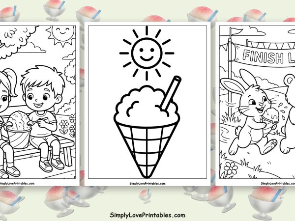 Snow cones coloring pages featured image