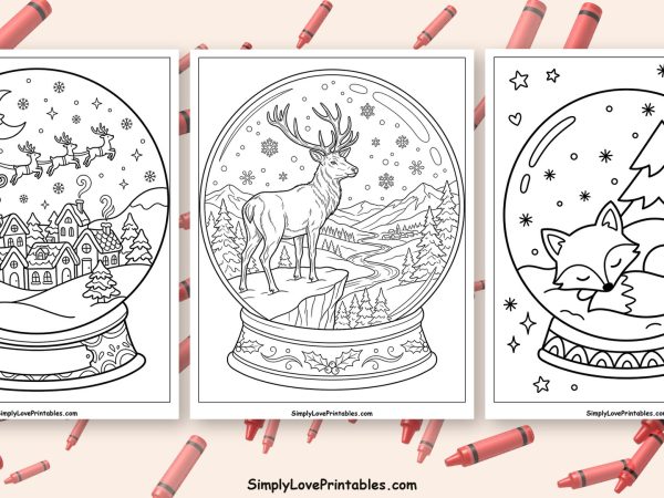 Snow globe coloring pages featured image