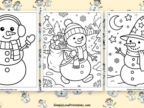 Snowman coloring pages featured image