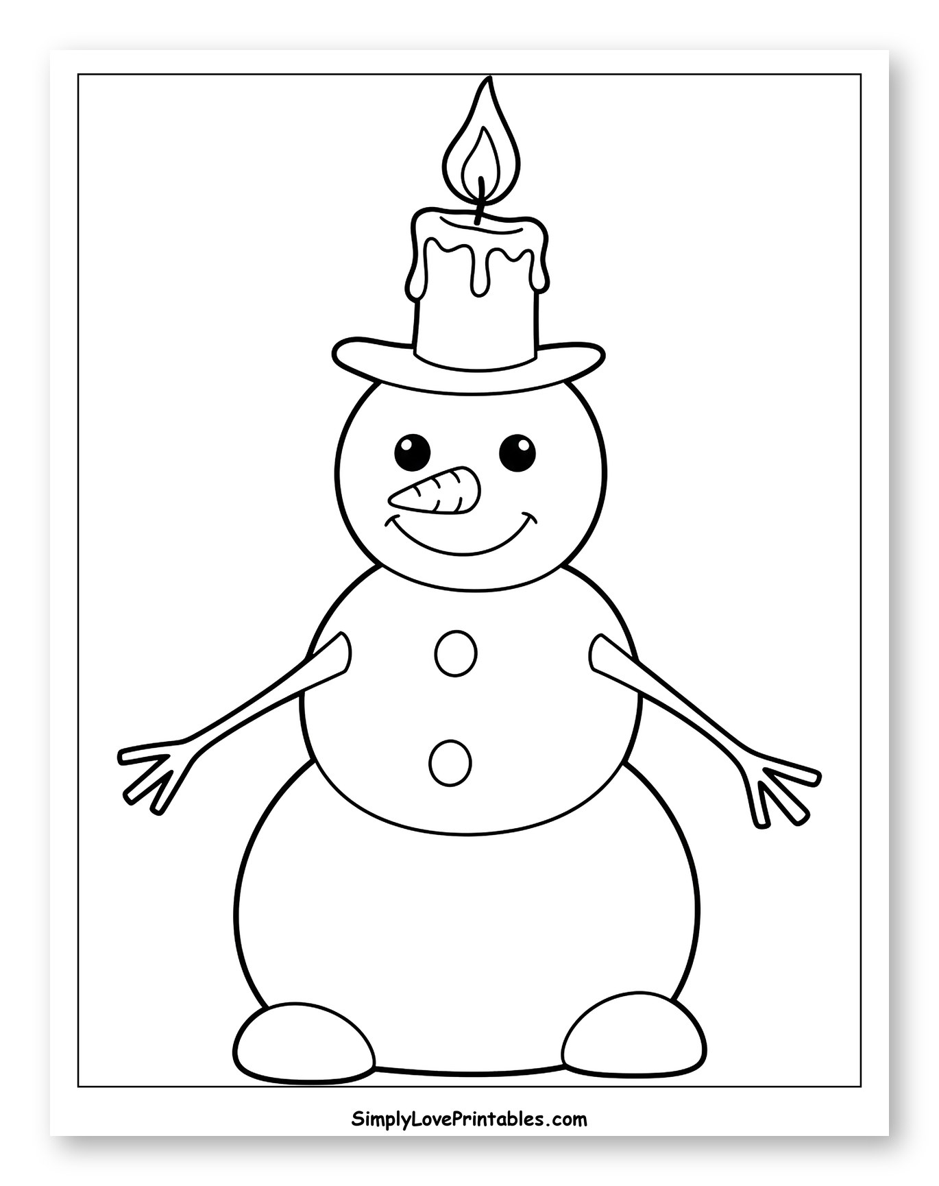 Snowman with a Burning Candle on Hat