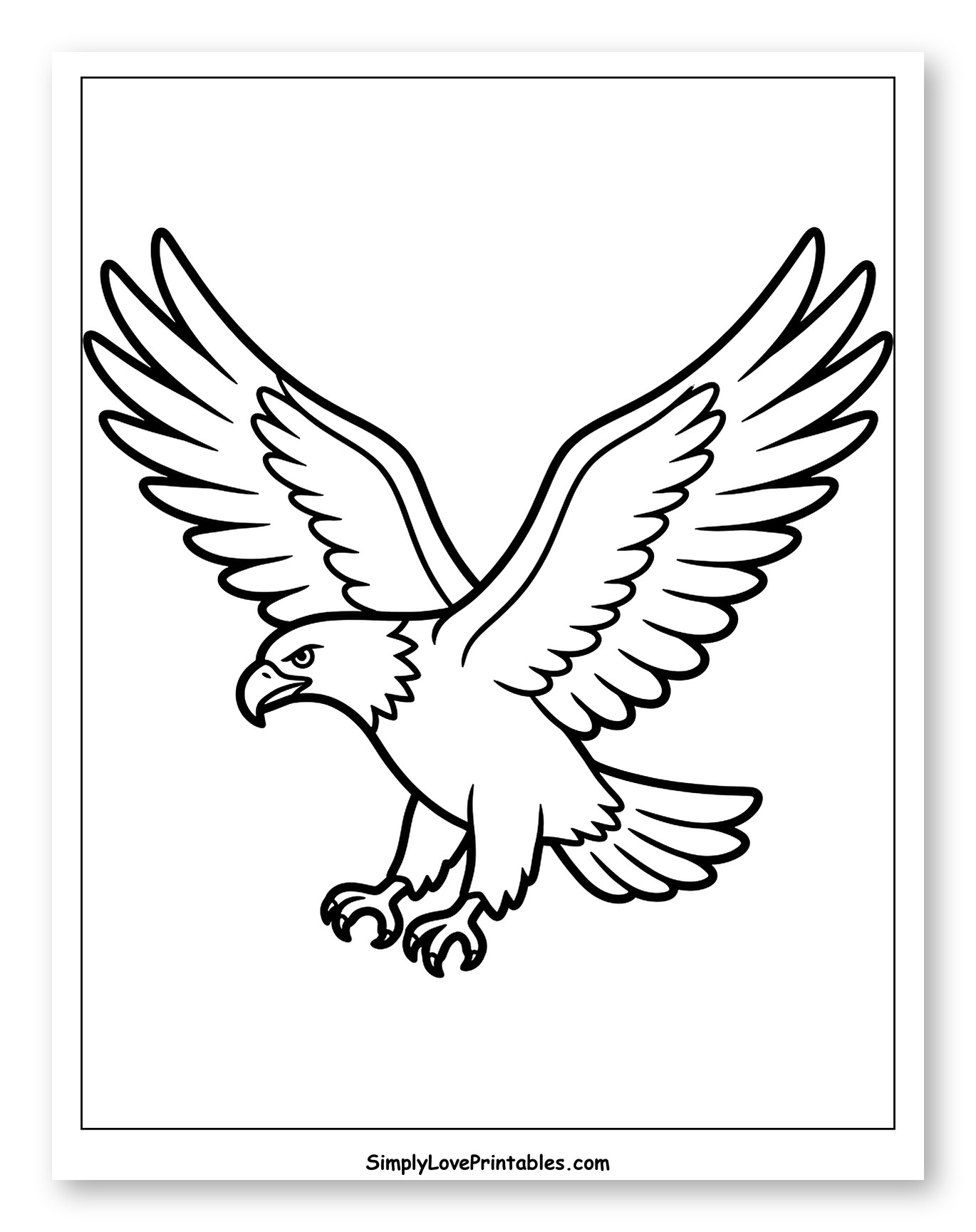 Soaring Eagle with Open Wings