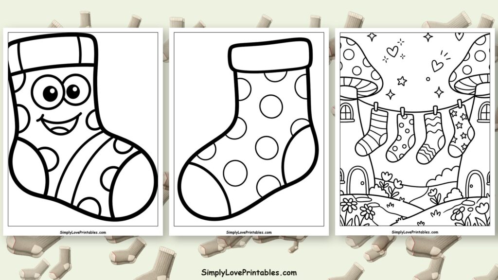 sock coloring pages featured image