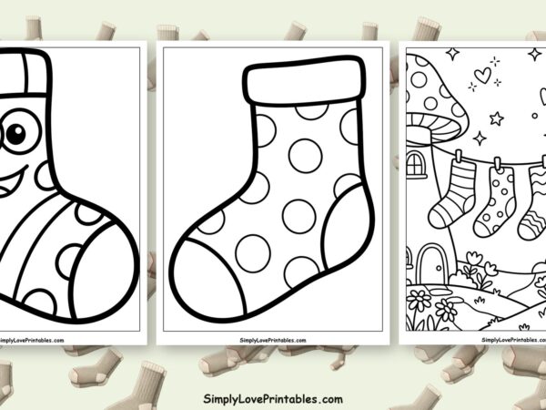 sock coloring pages featured image