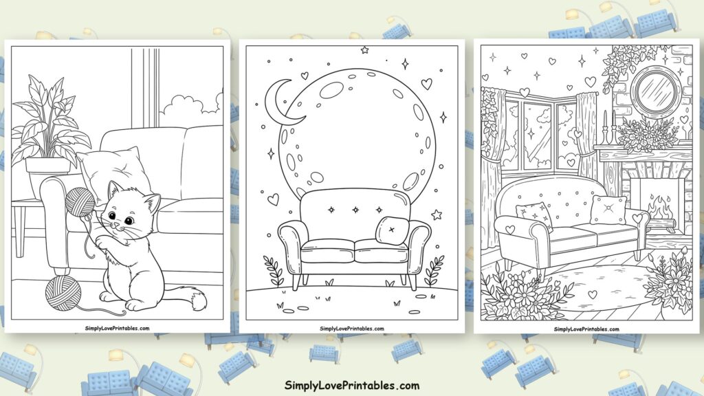 sofa coloring pages featured image