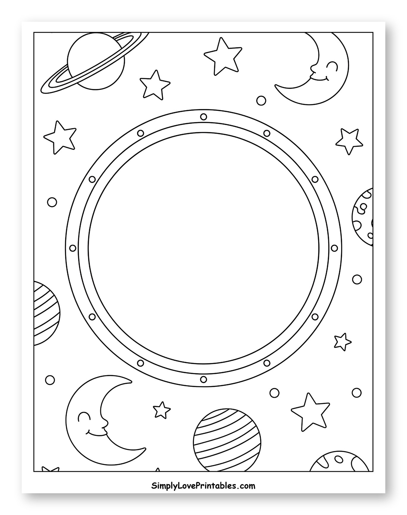 Space-Themed Frame with Planets and Stars