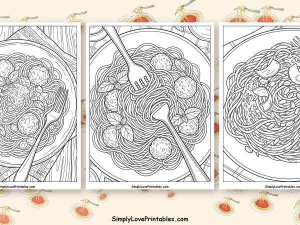 Spaghetti coloring pages featured image
