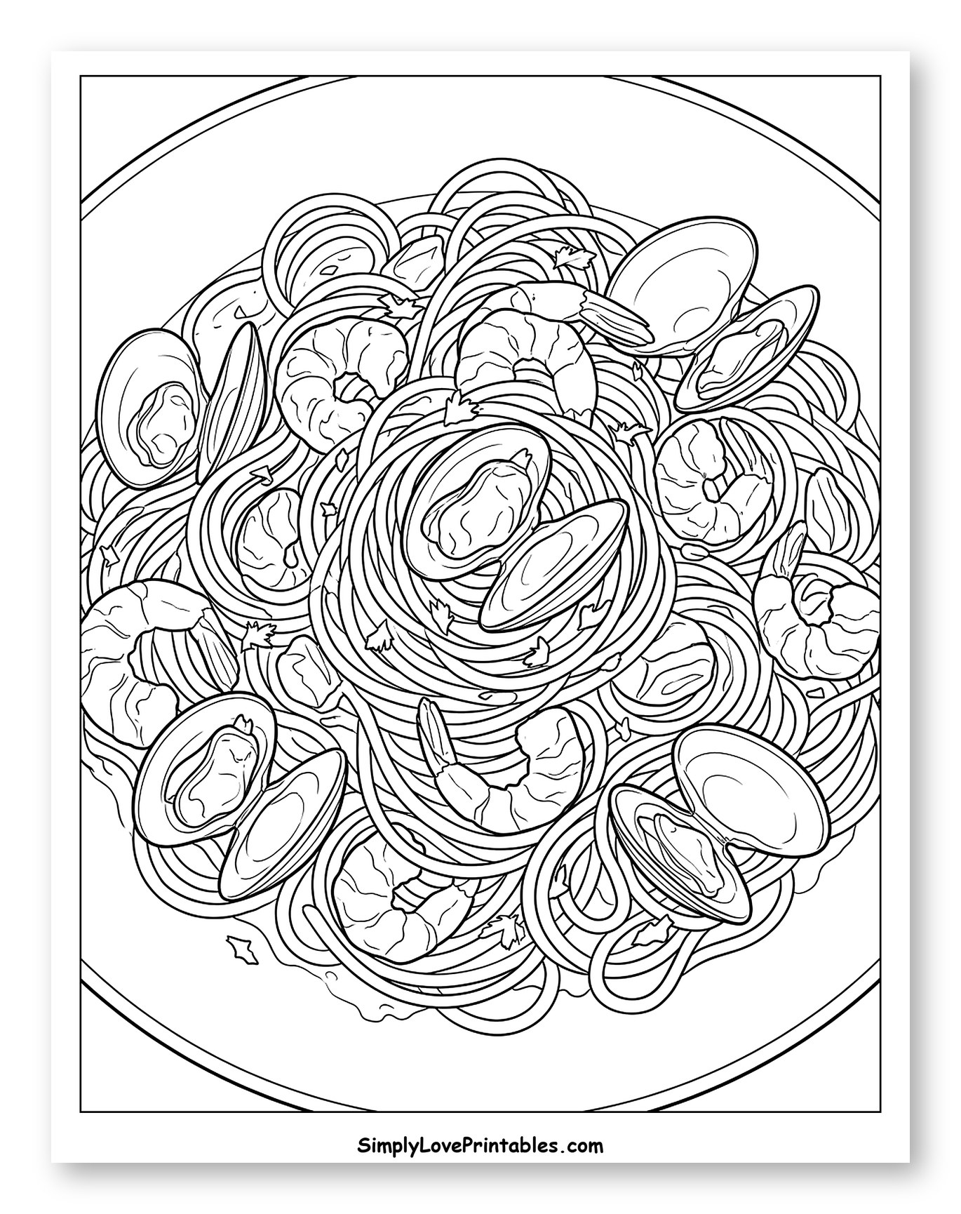 Spaghetti with Shrimp, Mussels, and Clams