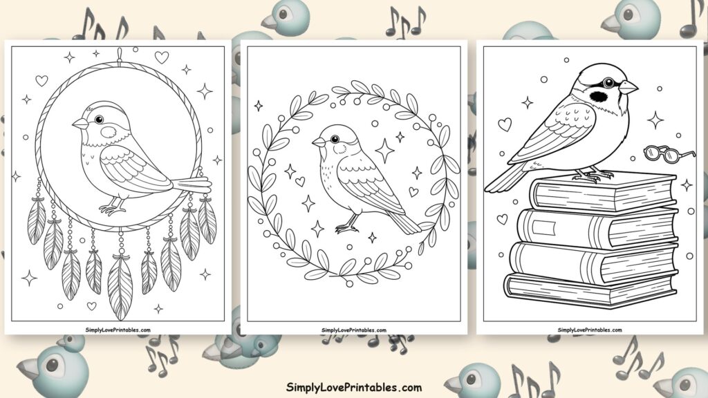 sparrow coloring pages featured image